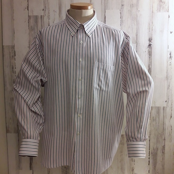 Bundle " 3 x $20" CHAPS Classic Fit Twill Stripes Button Up Shirt Size 18/18.5 - Picture 4 of 8